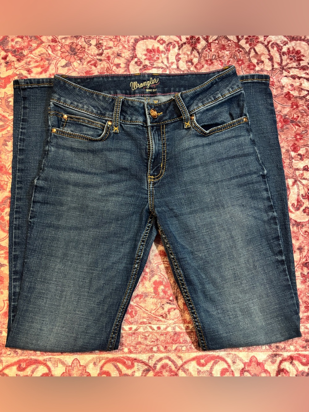 Wrangler women's dark blue boot cut jeans